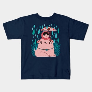 Friends under the rain Kids T-Shirt